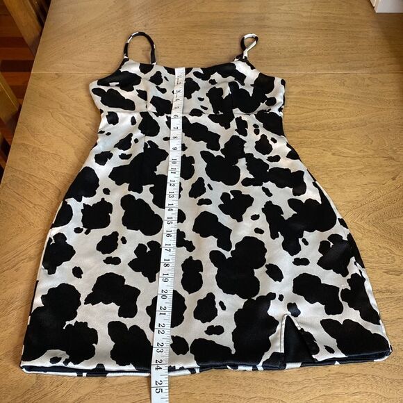 Wild Fable Black and Whit Cow Print Satin Mini Dress Size XS - Picture 10 of 12